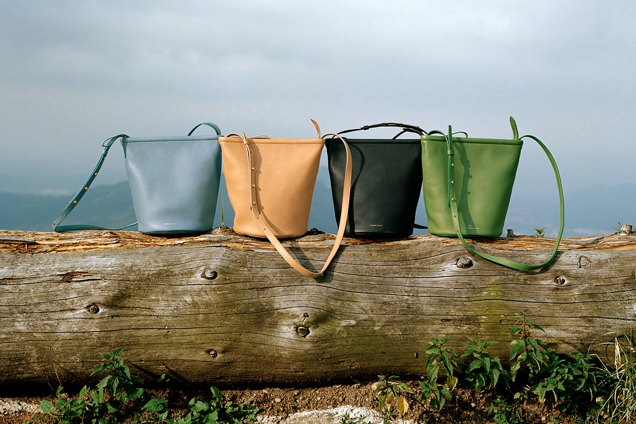 Mansur Gavriel Calf-Leather Cross-Body Bag in Natural