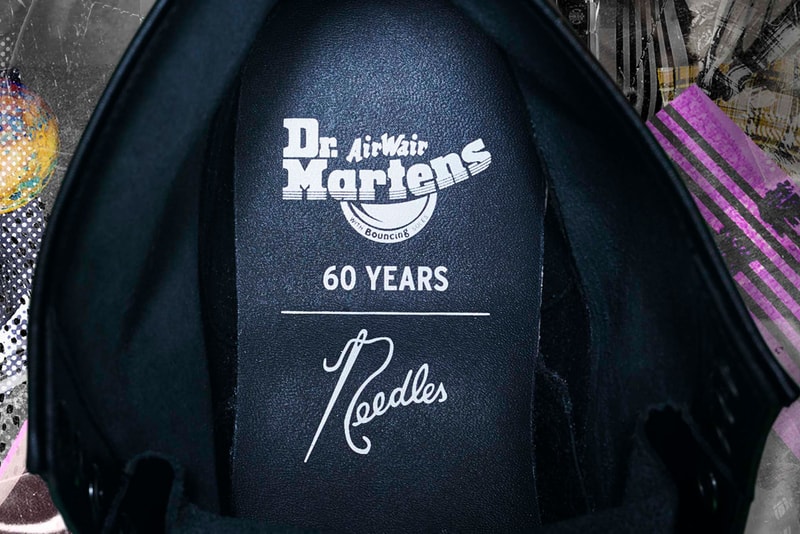 needles dr. martens 1460 remastered collaboration boots purple butterflies 