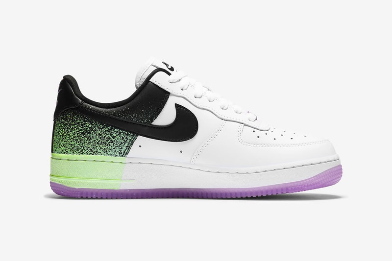 nike air force 1 07 womens sneakers neon green purple white colorway shoes footwear sneakerhead