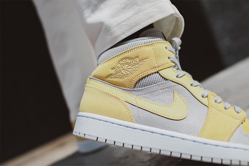 nike air jordan 1 mid se sneakers pastel blue yellow footwear shoes sneakerhead