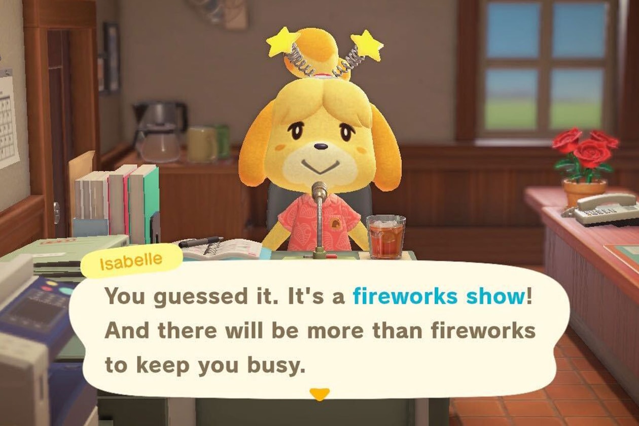 nintendo animal crossing fireworks update sunday how to isabelle