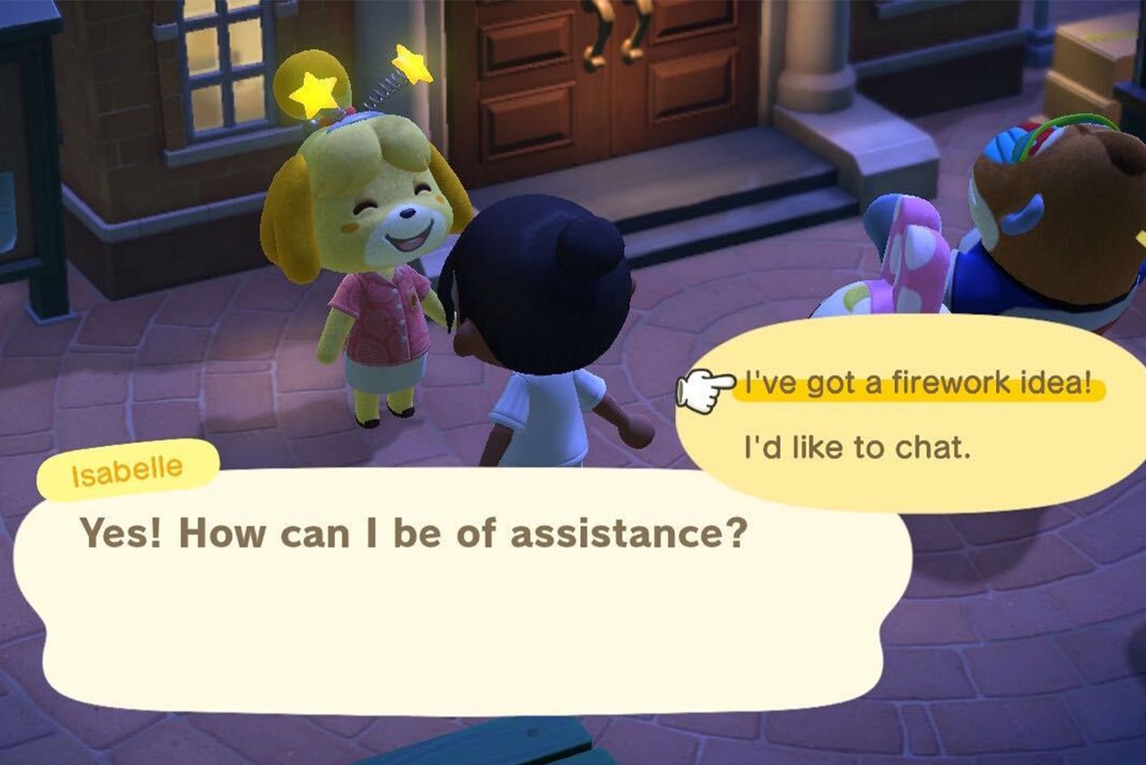 nintendo animal crossing update fireworks sunday night isabelle