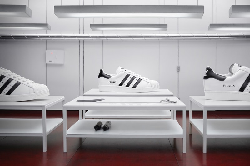 prada adidas originals superstar release info launch date black white silver official look