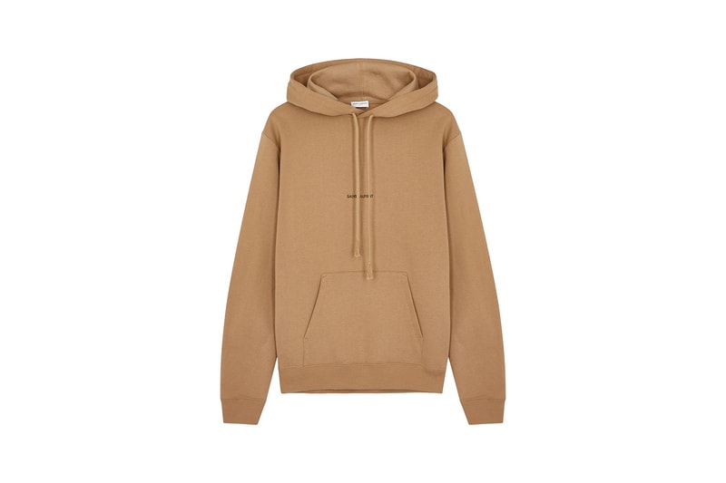 Saint Laurent Logo Hoodie Sweatshirt Brown Camel