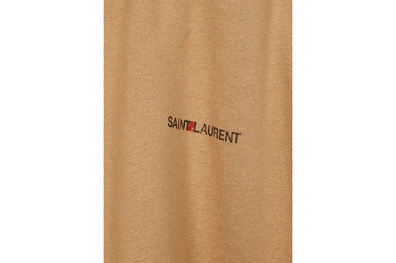 Saint Laurent Logo Hoodie Sweatshirt Brown Camel