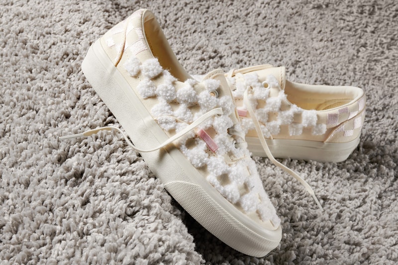 vans chenille pack era old skool cap sneakers off white cream footwear shoes pink