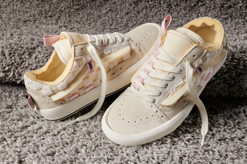 vans chenille pack era old skool cap sneakers off white cream footwear shoes pink