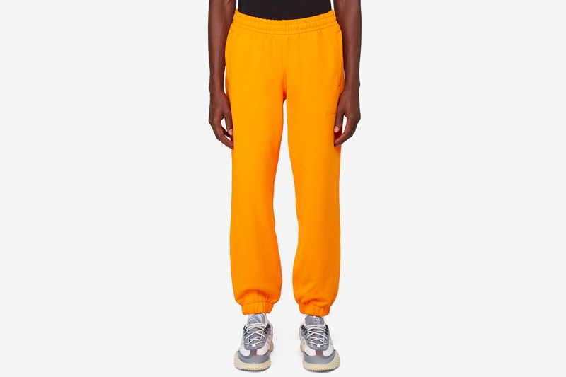 pharrell williams adidas originals basics line release hoodies t-shirts sweatpants slides slippers pink yellow