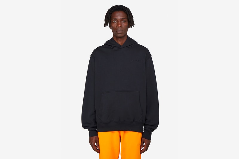 pharrell williams adidas originals basics line release hoodies t-shirts sweatpants slides slippers pink yellow