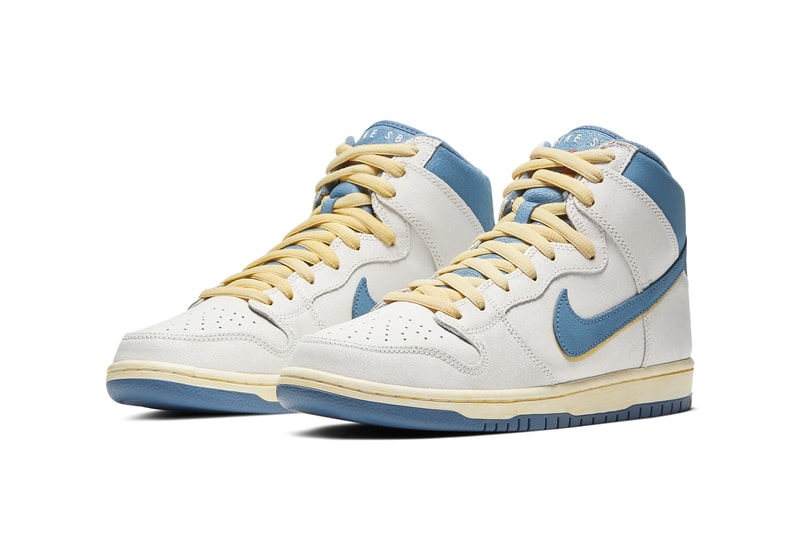 nike sb dunk high atlas lost at sea retro vintage collaboration light blue white sneaker release