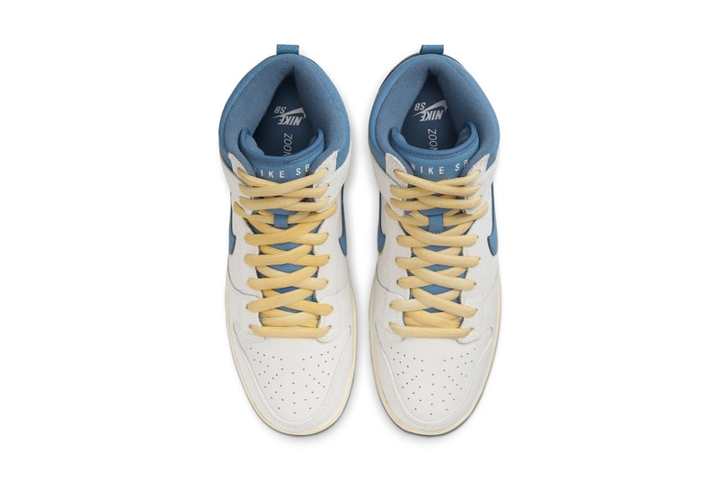 nike sb dunk high atlas lost at sea retro vintage collaboration light blue white sneaker release
