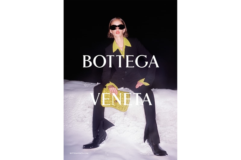 bottega veneta fall winter campaign crisscross clutch fold clasp bag lean puddle boot accessories tyrone lebon