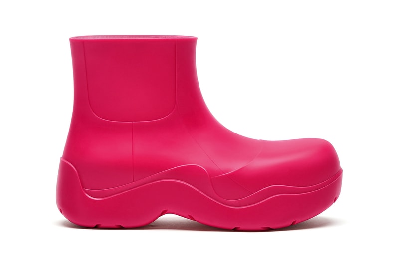 bottega veneta puddle boot green pink sustainable biodegradable footwear shoes
