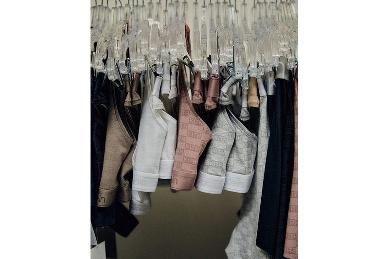 calvin klein kith gigi hadid collaboration first look ronnie fieg monday program sweatshirts sports bras release info