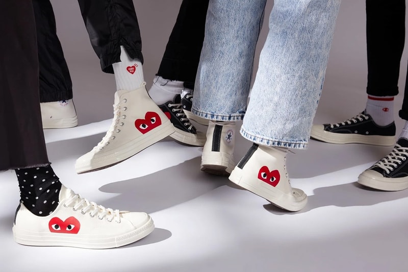 COMME des GARÇONS PLAY Converse Chuck 70 Red Eyes Heart White Black