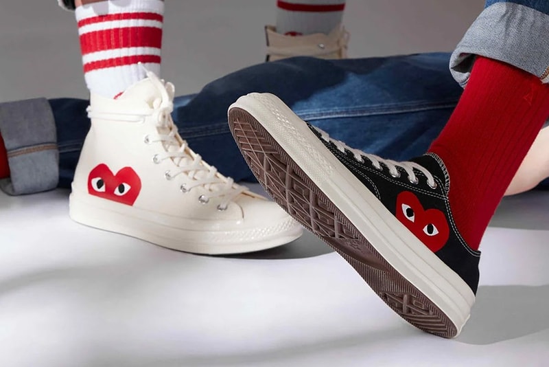 COMME des GARÇONS PLAY Converse Chuck 70 Red Eyes Heart White Black