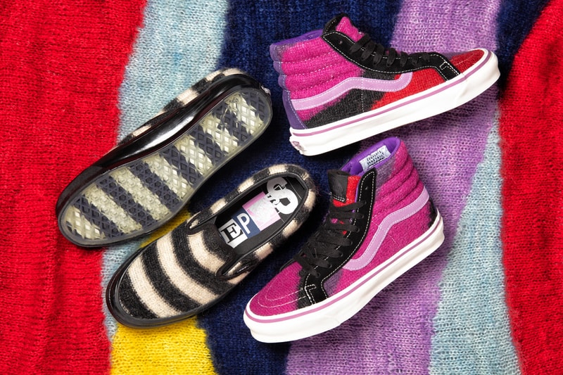 vault by vans concepts sk8-hi slip-on mohair kings road vivienne westwood fall winter sneakers pink purple red release