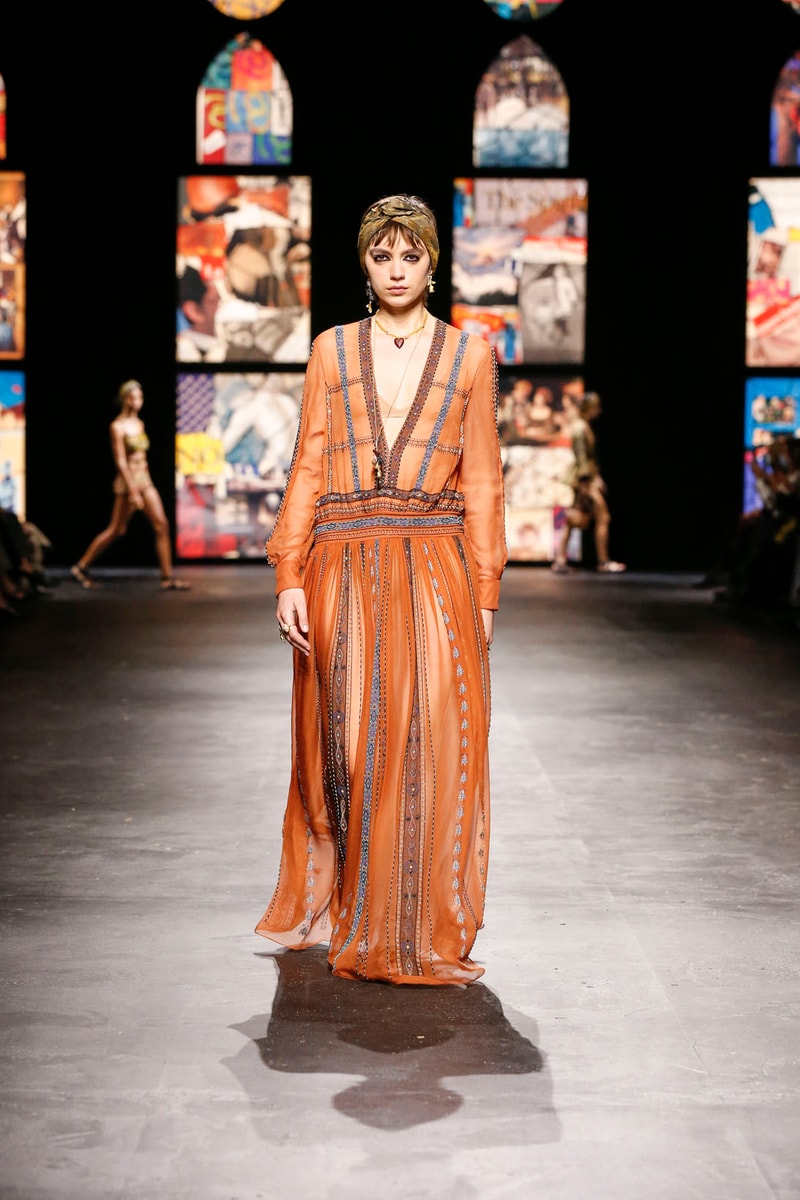 dior spring summer 2021 womenswear collection protester extinction rebellion dresses jackets maria grazia chiuri paris fashion week 