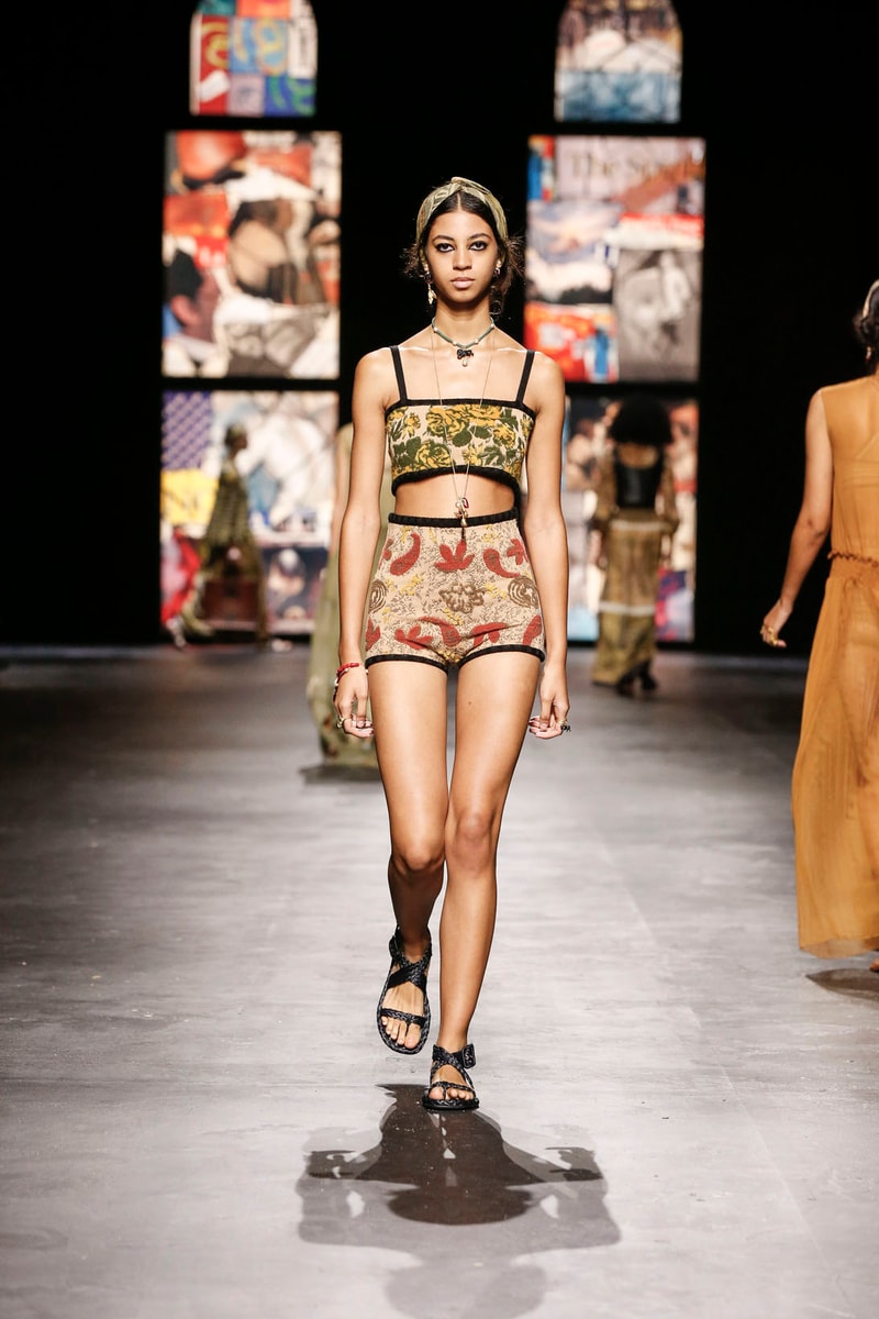 dior spring summer 2021 womenswear collection protester extinction rebellion dresses jackets maria grazia chiuri paris fashion week 