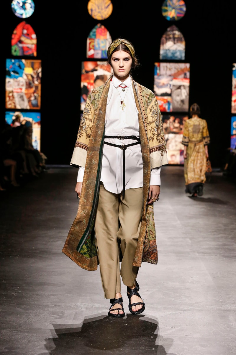 dior spring summer 2021 womenswear collection protester extinction rebellion dresses jackets maria grazia chiuri paris fashion week 