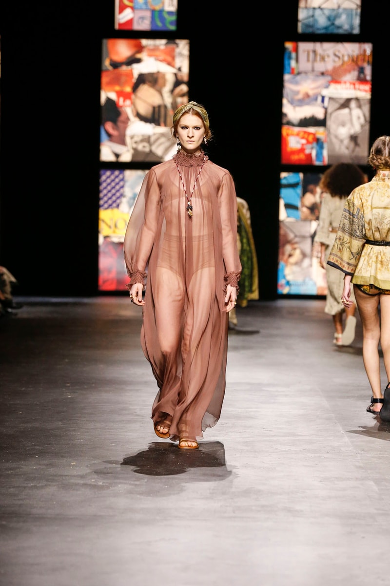 dior spring summer 2021 womenswear collection protester extinction rebellion dresses jackets maria grazia chiuri paris fashion week 