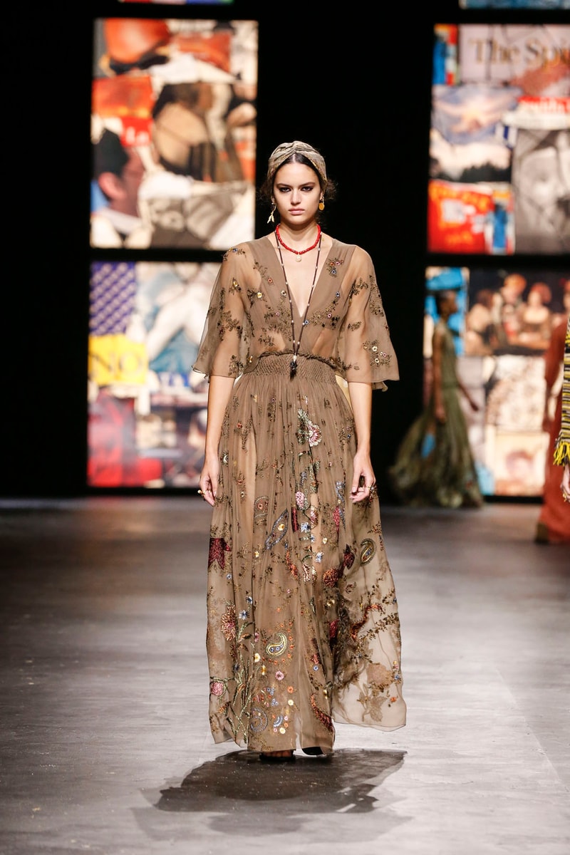 dior spring summer 2021 womenswear collection protester extinction rebellion dresses jackets maria grazia chiuri paris fashion week 