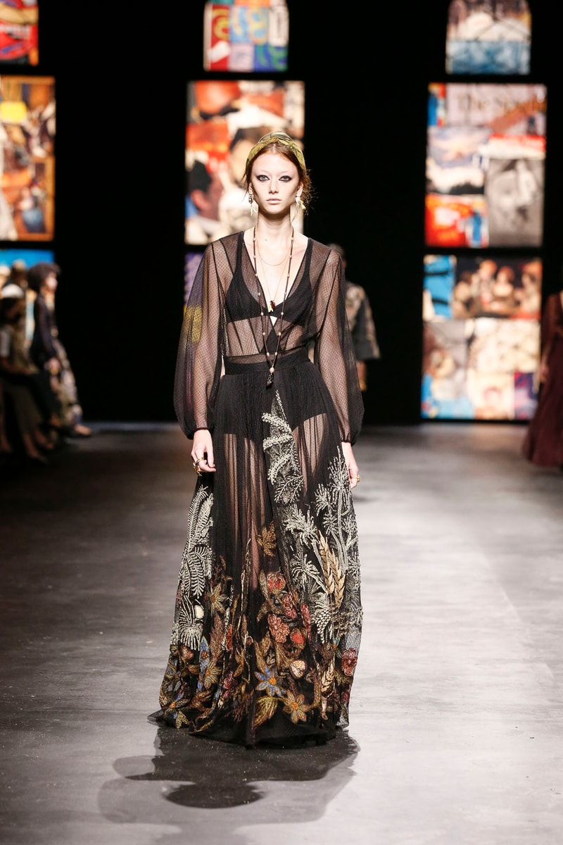 dior spring summer 2021 womenswear collection protester extinction rebellion dresses jackets maria grazia chiuri paris fashion week 