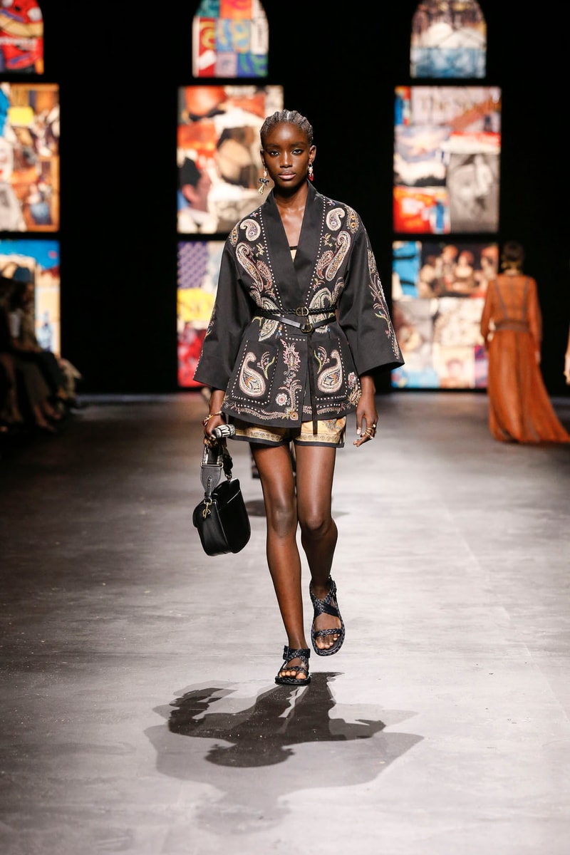 dior spring summer 2021 womenswear collection protester extinction rebellion dresses jackets maria grazia chiuri paris fashion week 