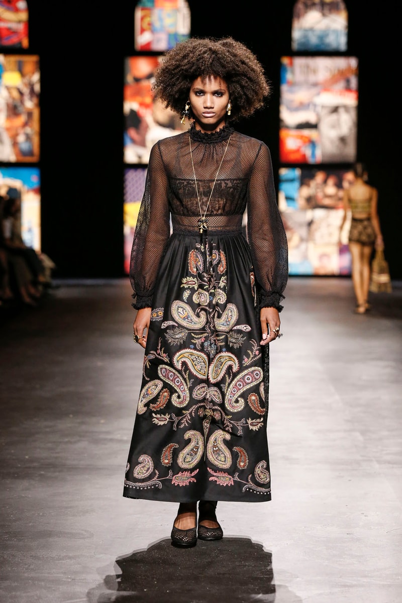 dior spring summer 2021 womenswear collection protester extinction rebellion dresses jackets maria grazia chiuri paris fashion week 