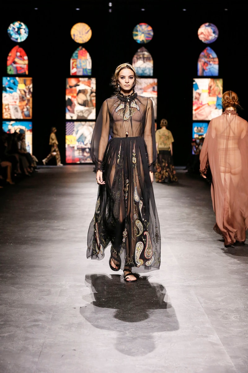 dior spring summer 2021 womenswear collection protester extinction rebellion dresses jackets maria grazia chiuri paris fashion week 