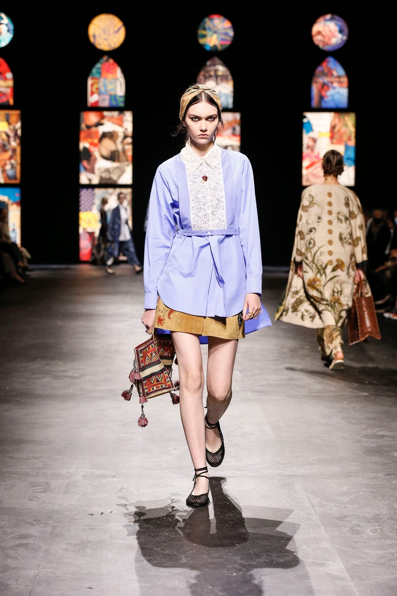 dior spring summer 2021 womenswear collection protester extinction rebellion dresses jackets maria grazia chiuri paris fashion week 
