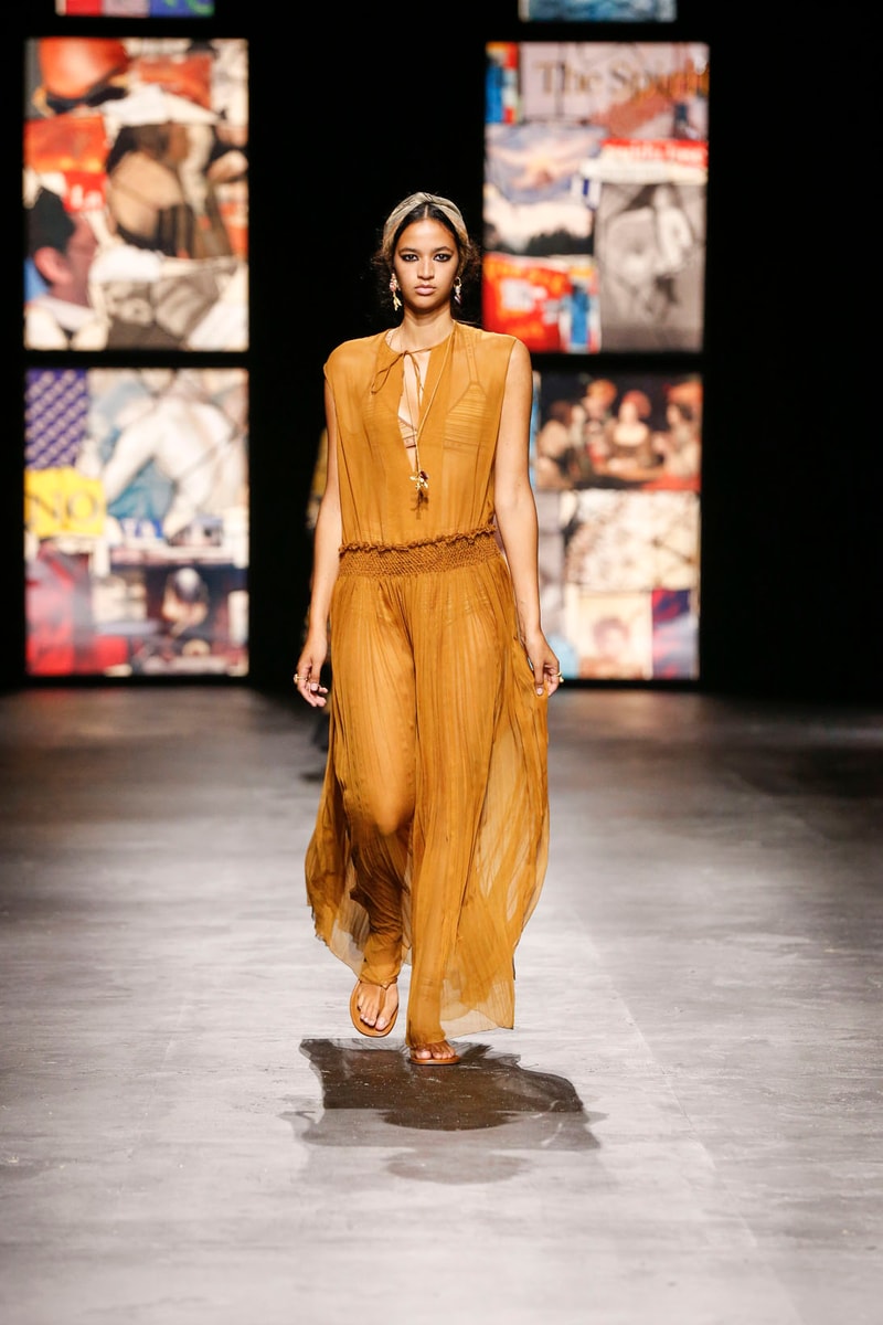 dior spring summer 2021 womenswear collection protester extinction rebellion dresses jackets maria grazia chiuri paris fashion week 