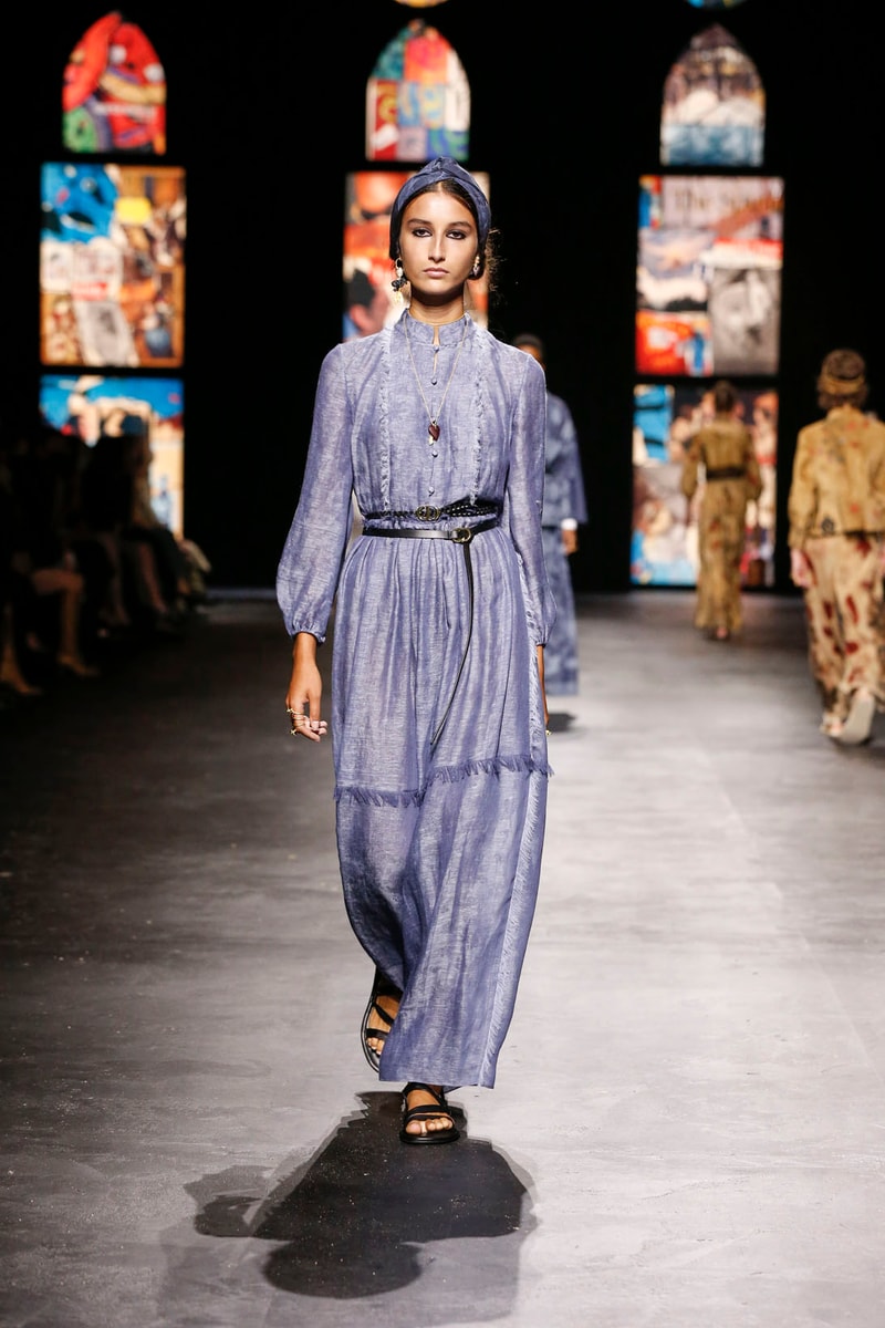 dior spring summer 2021 womenswear collection protester extinction rebellion dresses jackets maria grazia chiuri paris fashion week 