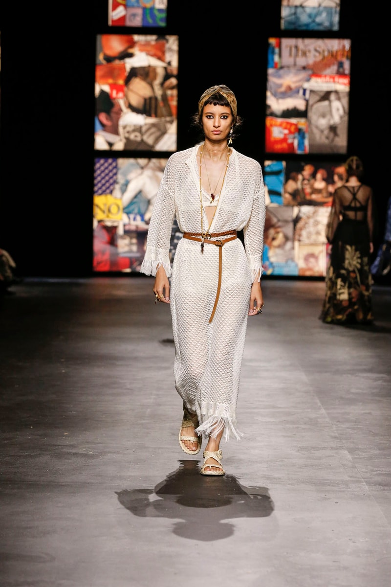 dior spring summer 2021 womenswear collection protester extinction rebellion dresses jackets maria grazia chiuri paris fashion week 