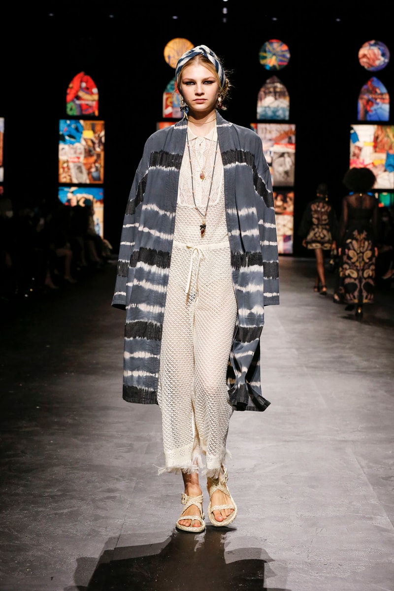 dior spring summer 2021 womenswear collection protester extinction rebellion dresses jackets maria grazia chiuri paris fashion week 