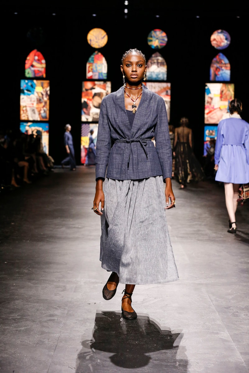 dior spring summer 2021 womenswear collection protester extinction rebellion dresses jackets maria grazia chiuri paris fashion week 