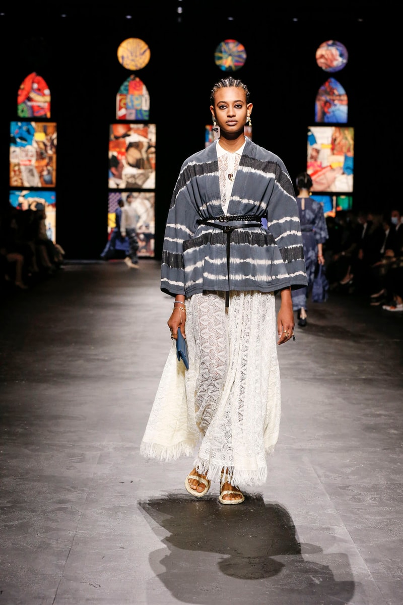 dior spring summer 2021 womenswear collection protester extinction rebellion dresses jackets maria grazia chiuri paris fashion week 