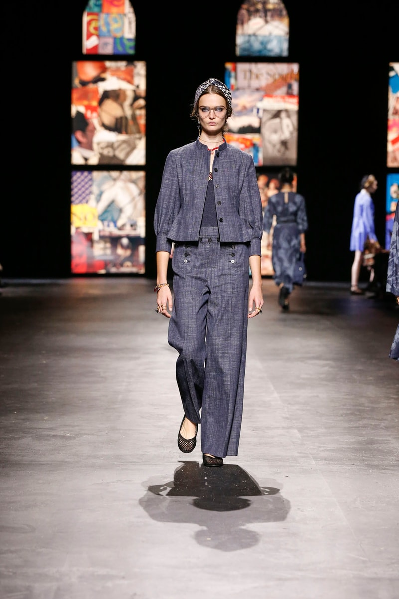 dior spring summer 2021 womenswear collection protester extinction rebellion dresses jackets maria grazia chiuri paris fashion week 