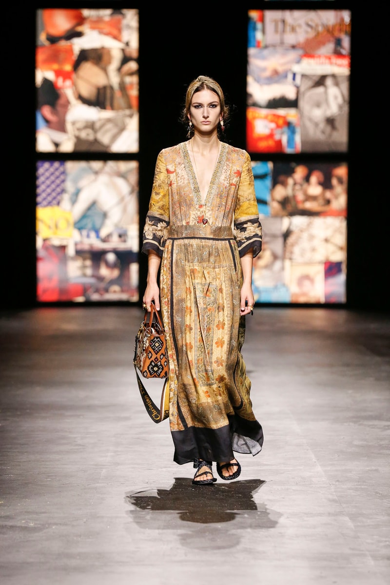 dior spring summer 2021 womenswear collection protester extinction rebellion dresses jackets maria grazia chiuri paris fashion week 