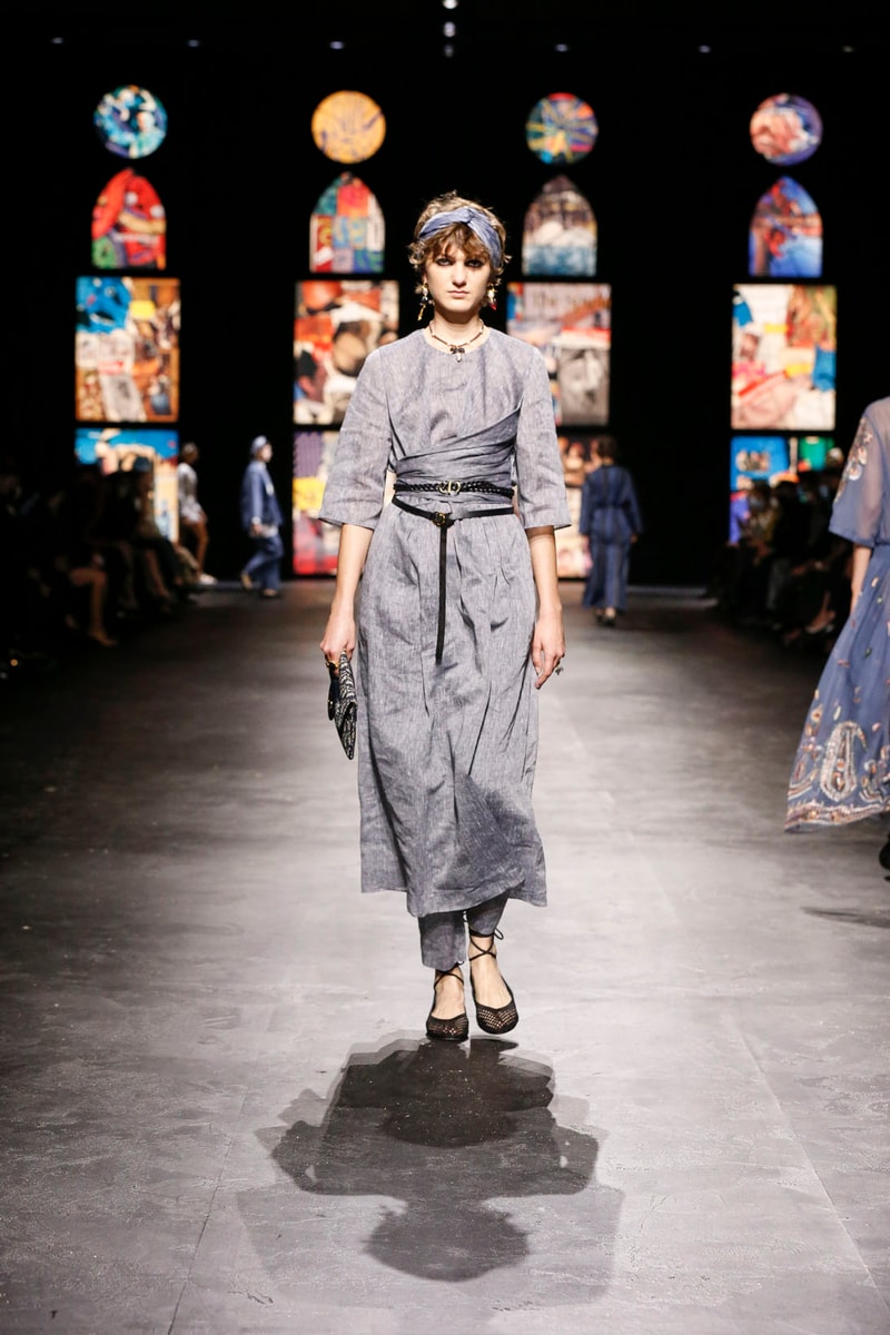 dior spring summer 2021 womenswear collection protester extinction rebellion dresses jackets maria grazia chiuri paris fashion week 