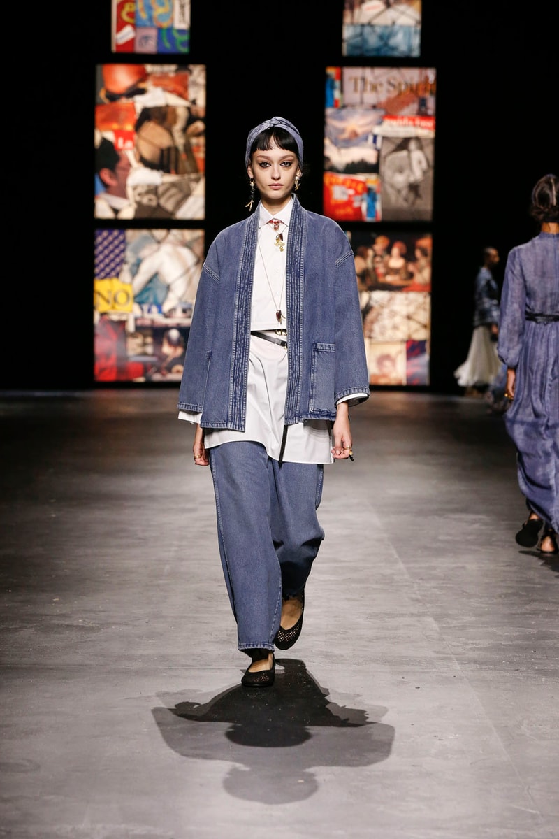 dior spring summer 2021 womenswear collection protester extinction rebellion dresses jackets maria grazia chiuri paris fashion week 