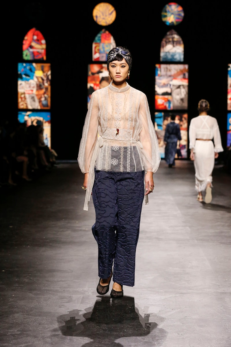 dior spring summer 2021 womenswear collection protester extinction rebellion dresses jackets maria grazia chiuri paris fashion week 