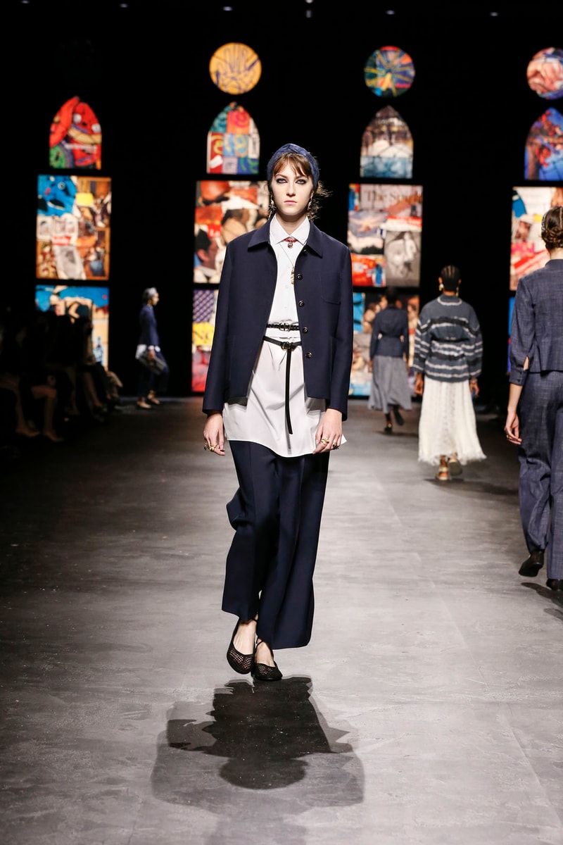dior spring summer 2021 womenswear collection protester extinction rebellion dresses jackets maria grazia chiuri paris fashion week 