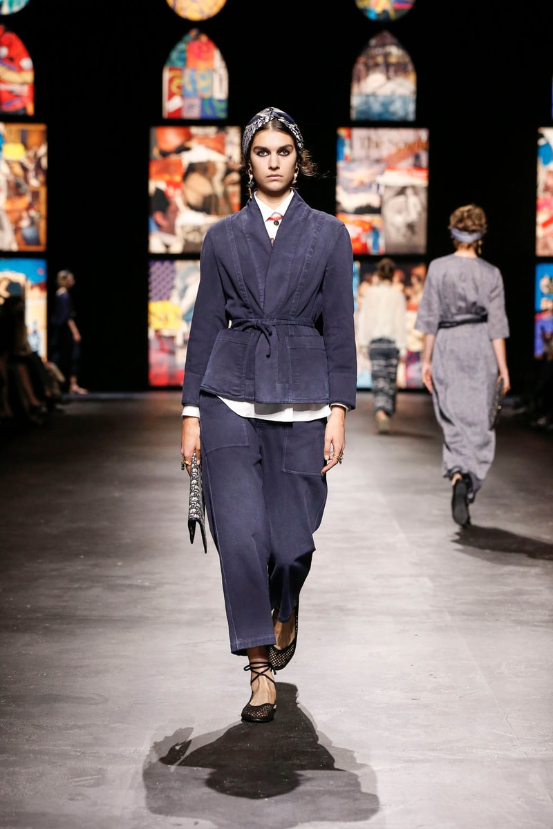 dior spring summer 2021 womenswear collection protester extinction rebellion dresses jackets maria grazia chiuri paris fashion week 