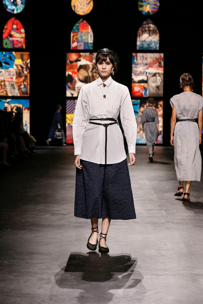 dior spring summer 2021 womenswear collection protester extinction rebellion dresses jackets maria grazia chiuri paris fashion week 