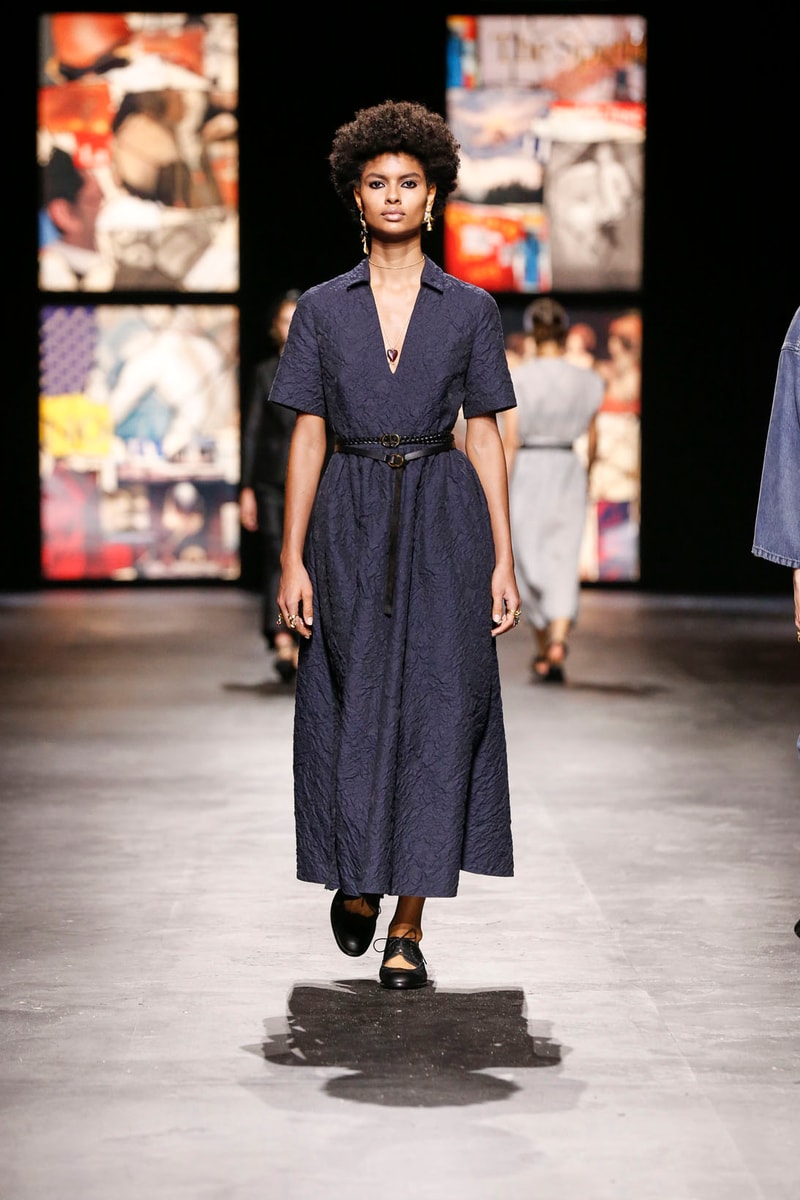 dior spring summer 2021 womenswear collection protester extinction rebellion dresses jackets maria grazia chiuri paris fashion week 