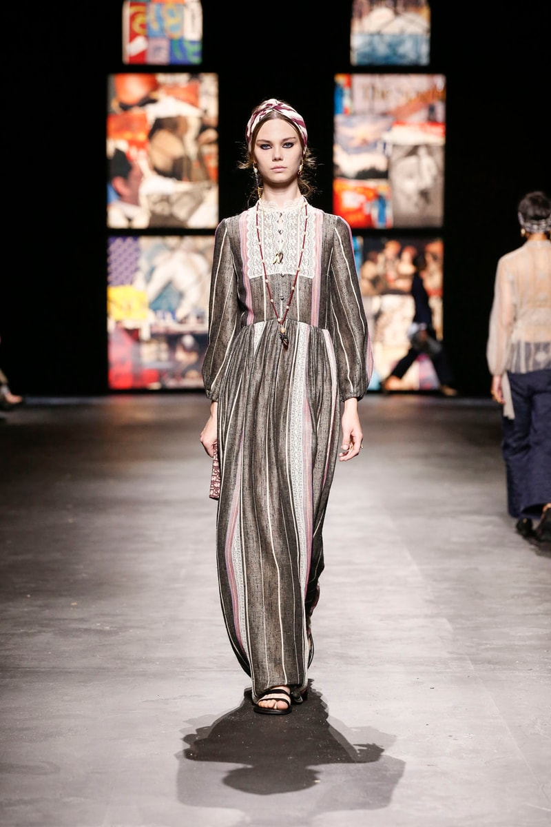 dior spring summer 2021 womenswear collection protester extinction rebellion dresses jackets maria grazia chiuri paris fashion week 