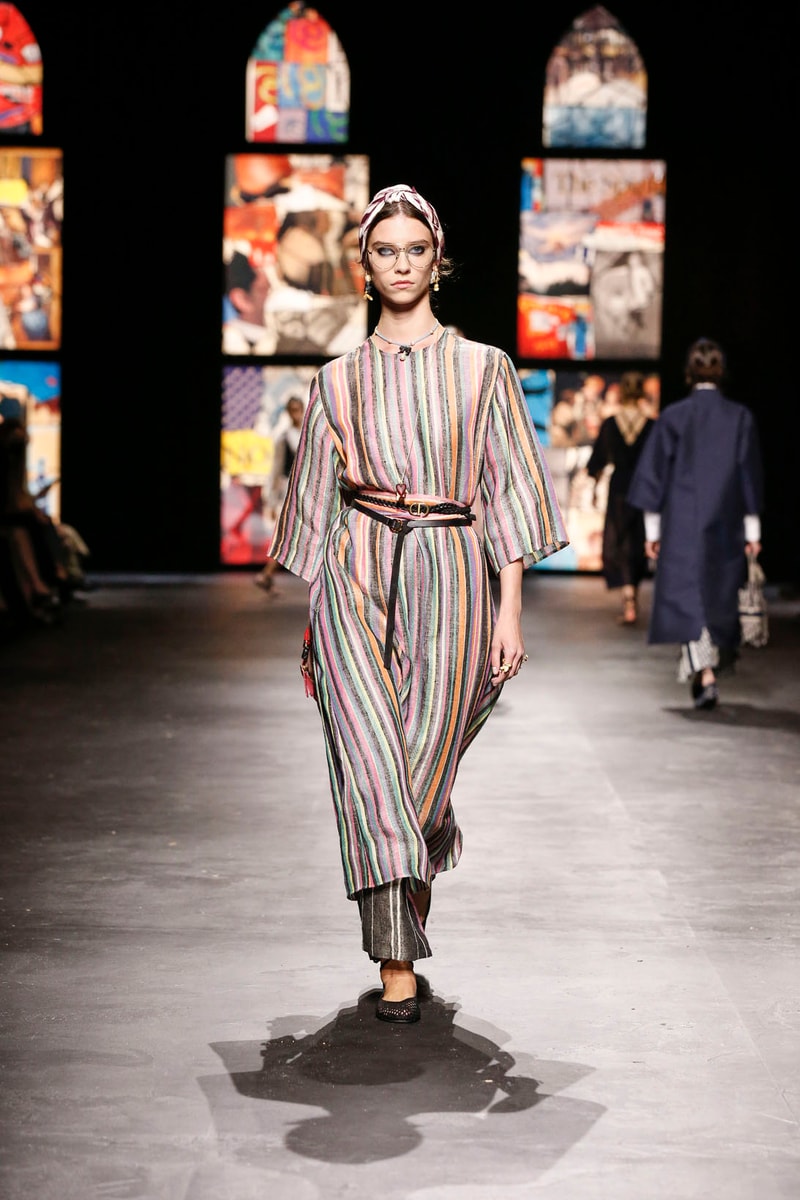 dior spring summer 2021 womenswear collection protester extinction rebellion dresses jackets maria grazia chiuri paris fashion week 