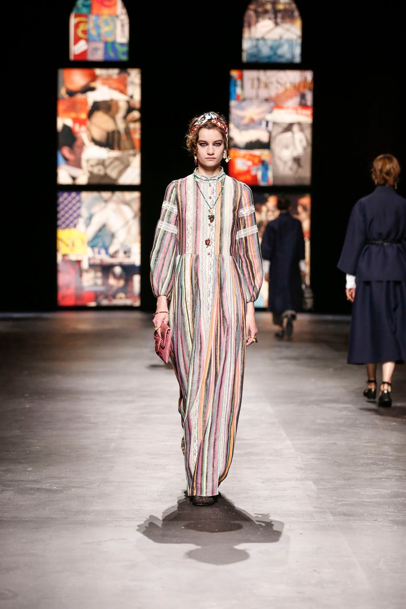 dior spring summer 2021 womenswear collection protester extinction rebellion dresses jackets maria grazia chiuri paris fashion week 