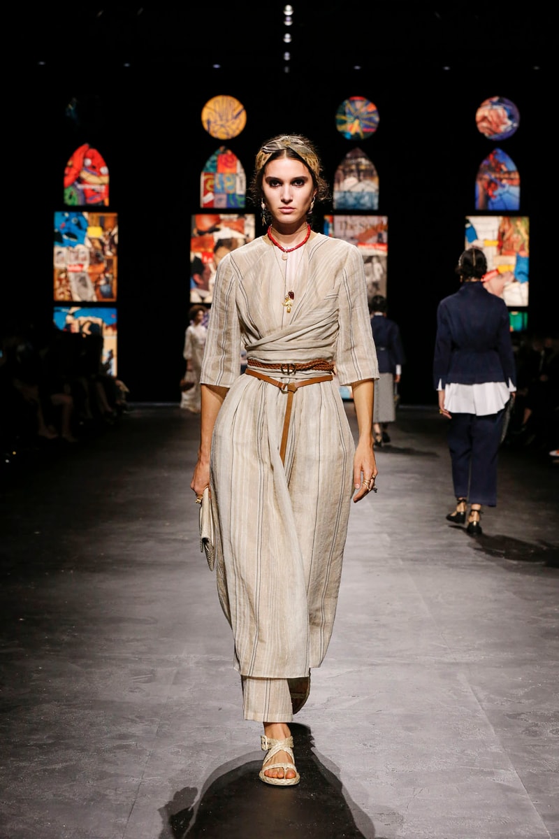 dior spring summer 2021 womenswear collection protester extinction rebellion dresses jackets maria grazia chiuri paris fashion week 